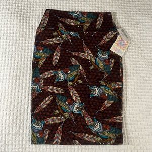 LuLaRoe Women’s Cassie Pencil Skirt/Size:XS/Color: Multi Owl-Feather Design(NWT)